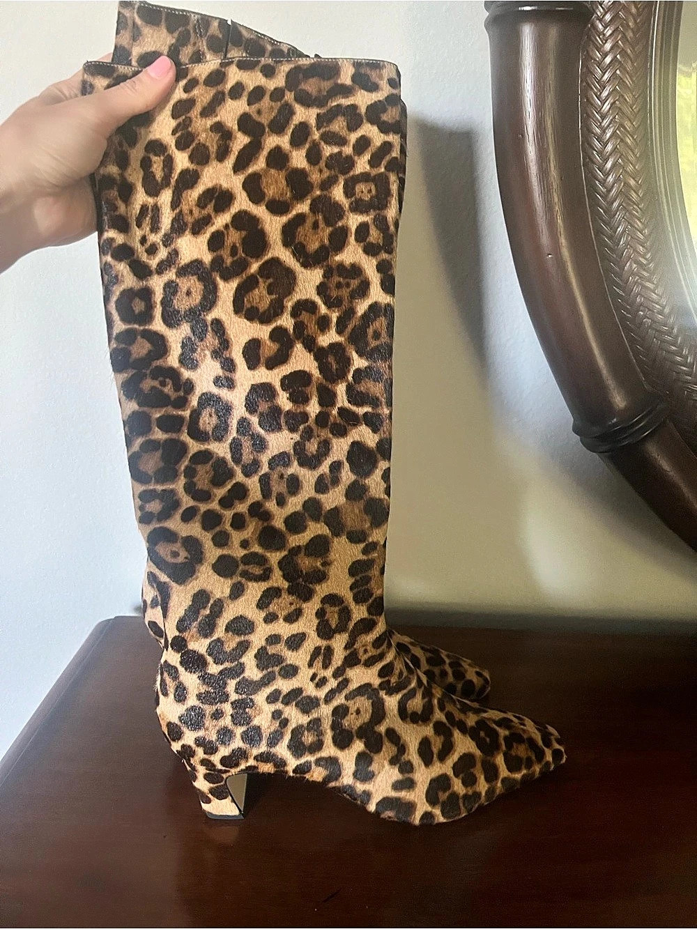Gianni Bini Leopard Print long Heeled Boots